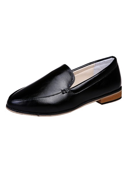 Simple Pointed Plain Loafers, As picture, Flat & Loafers