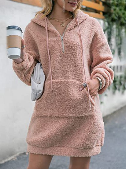 Vintage Regular Fit Hooded Dresses, Pink, Casual Dresses
Vintage Regular Fit Hooded Dresses, Pink, Casual Dresses