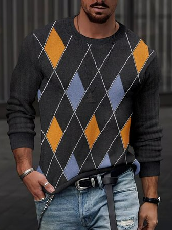 Cotton Blends Long Sleeve Casual Sweater, Black, Hoodies&Sweatshirts