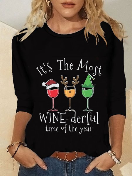 Christmas Xmas Long Sleeve Round Neck Plus Size Printed Tops T-shirts, Black, T-Shirts
Christmas Xmas Long Sleeve Round Neck Plus Size Printed Tops T-shirts, Black, T-Shirts