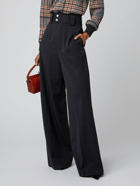 Winter High Waist Plain Elegant Non-Stretch Work Formal Mid-weight Pants, Black, Straight Leg Pants
Winter High Waist Plain Elegant Non-Stretch Work Formal Mid-weight Pants, Black, Straight Leg Pants