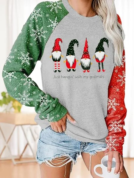 Long sleeve round neck Christmas Snowman Elastic Knitted Top T-shirt women, Multicolor, Long sleeve tops
Long sleeve round neck Christmas Snowman Elastic Knitted Top T-shirt women, Multicolor, Long sleeve tops
