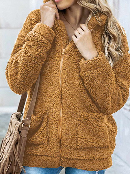 Long sleeve stand collar zipper solid color patternless thick Plush coat women, Camel, Coats
Long sleeve stand collar zipper solid color patternless thick Plush coat women, Camel, Coats