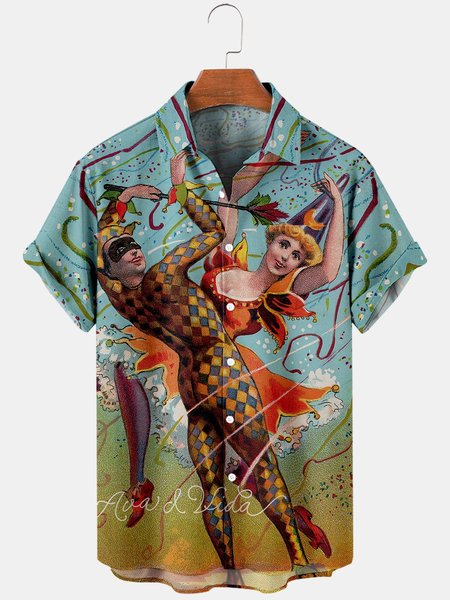 Mens Circus Joker Show Printed Casual Breathable Short Sleeve Shirts, Blue, Men's Floral shirt
Mens Circus Joker Show Printed Casual Breathable Short Sleeve Shirts, Blue, Men's Floral shirt