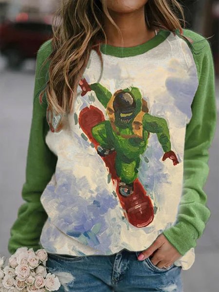 Casual Sweatshirt, Green, Hoodies & Sweatshirts
