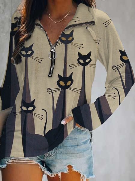 Printed Casual Shirts & Tops, As picture, Tops