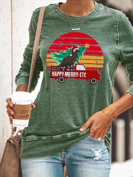 Christmas print round neck long-sleeved sweatshirt, Green, Hoodies&Sweatshirts
Christmas print round neck long-sleeved sweatshirt, Green, Hoodies&Sweatshirts