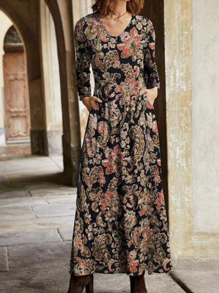 Cotton Casual Dresses, As picture, Maxi Dresses