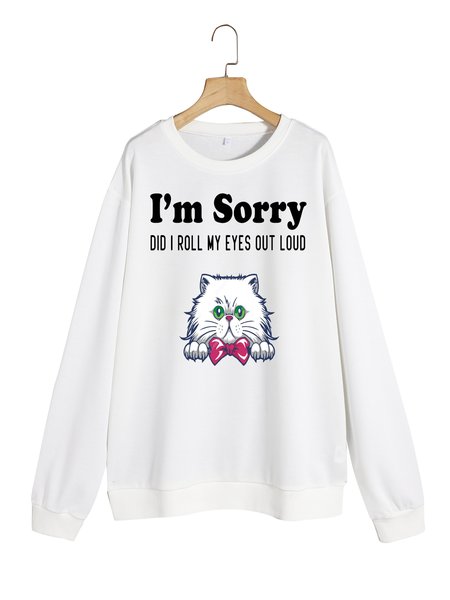 Unocis Fun Pattern Printed Round Neck Long-sleeved Sweatshirt, White, Sweatshirts
Unocis Fun Pattern Printed Round Neck Long-sleeved Sweatshirt, White, Sweatshirts