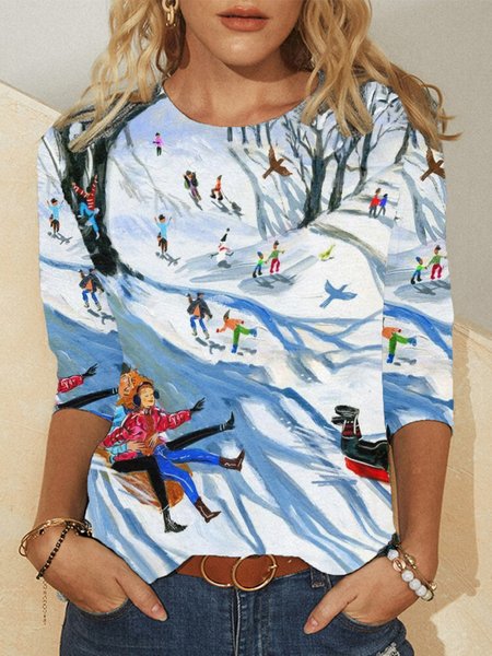 Casuale Maniche Lunghe Girocollo taglia grande Stampato Top T-shirts, Blu, T-Shirts
Casuale Maniche Lunghe Girocollo taglia grande Stampato Top T-shirts, Blu, T-Shirts