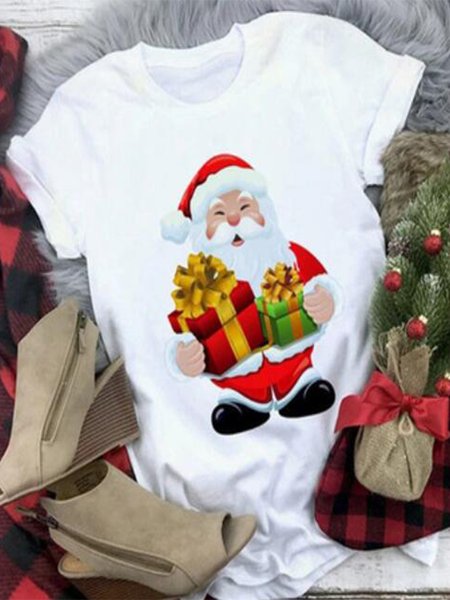 Vintage Short Sleeve Christmas Letter Printed Crew Neck Plus Size Casual Tops, T-Shirts
Vintage Short Sleeve Christmas Letter Printed Crew Neck Plus Size Casual Tops, T-Shirts