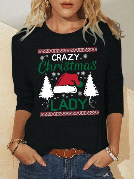 Christmas funny text print round neck long sleeve T-shirt, Black, Hoodies&Sweatshirts
Christmas funny text print round neck long sleeve T-shirt, Black, Hoodies&Sweatshirts