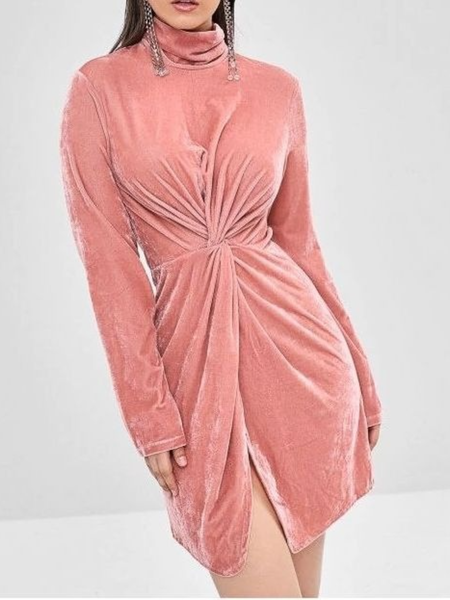 Winter Slim Fit Plain Elegant High Stretch Daily Date High Neck Dresses, Pink, Mini Dresses
Winter Slim Fit Plain Elegant High Stretch Daily Date High Neck Dresses, Pink, Mini Dresses