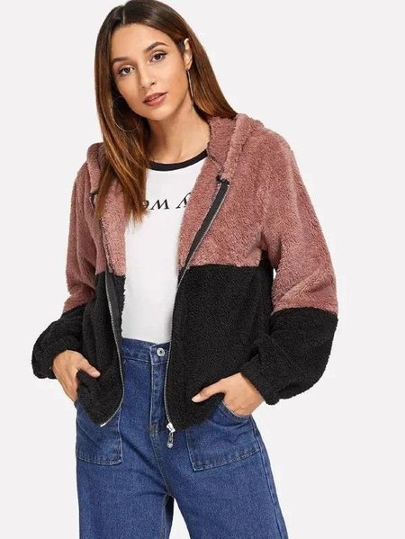 Solid Off Shoulder Outerwear, Dusty pink, Coats