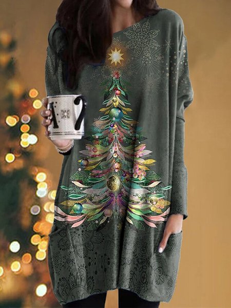 Christmas Tree Printed Long Sleeve Crew Neck Pockets Plus Size Casual Tops, Multicolor, T-Shirts
Christmas Tree Printed Long Sleeve Crew Neck Pockets Plus Size Casual Tops, Multicolor, T-Shirts