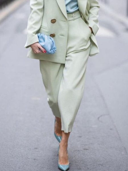 Work Formal Tailored Pants, As picture, Straight Leg Pants