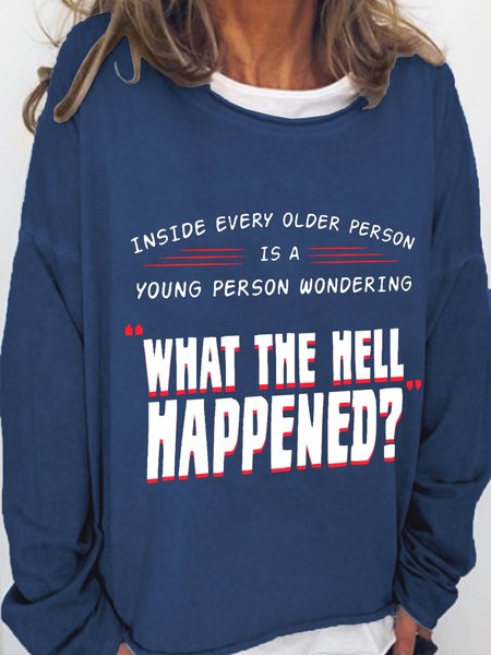 Funny text print round neck long sleeve sweatshirt, Deep blue, Hoodies&Sweatshirts
Funny text print round neck long sleeve sweatshirt, Deep blue, Hoodies&Sweatshirts
