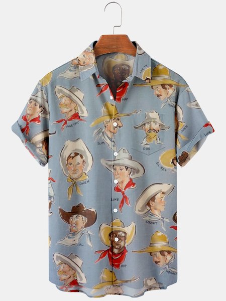 Mens Cowboys Print Casual Breathable Chest Pocket Short Sleeve Hawaiian Shirts, Blue, Men's Floral shirt
Mens Cowboys Print Casual Breathable Chest Pocket Short Sleeve Hawaiian Shirts, Blue, Men's Floral shirt