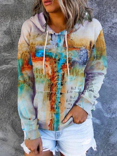 Cross Christ Regular Fit Casual Sweatshirts, As picture, Hoodies&Sweatshirts