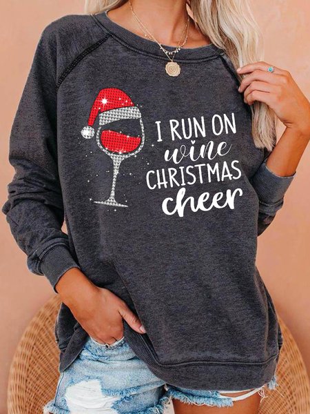 I Run On Wine Christmas Cheer Casual Letter Regular Fit Sweatshirt, Deep gray, Hoodies&Sweatshirts
I Run On Wine Christmas Cheer Casual Letter Regular Fit Sweatshirt, Deep gray, Hoodies&Sweatshirts