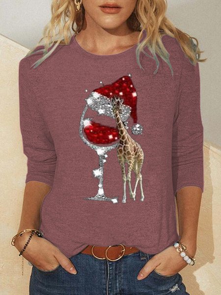 Christmas Wine Glasses And Giraffe Women's Casual Sweatshirt, Red, Hoodies&Sweatshirts
Christmas Wine Glasses And Giraffe Women's Casual Sweatshirt, Red, Hoodies&Sweatshirts