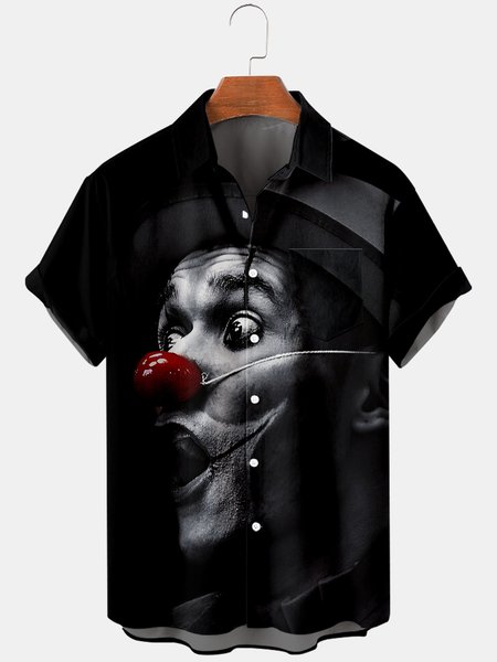 Mens Circus Joker Print Casual Breathable Chest Pocket Short Sleeve Hawaiian Shirts, Black, Men's Floral shirt
Mens Circus Joker Print Casual Breathable Chest Pocket Short Sleeve Hawaiian Shirts, Black, Men's Floral shirt