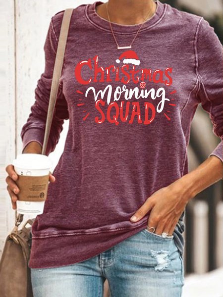 Christmas Morning Squad Sweatshirt, Red, Hoodies&Sweatshirts