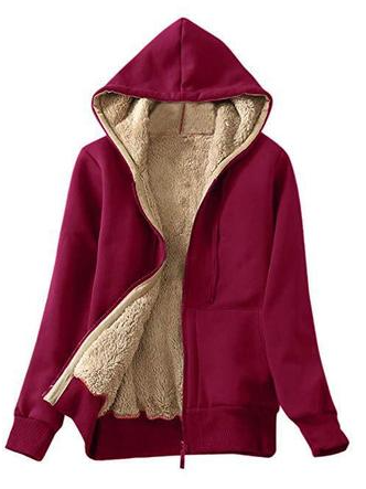 Cotton Blends Casual Outerwear, Wine red, Outerwear