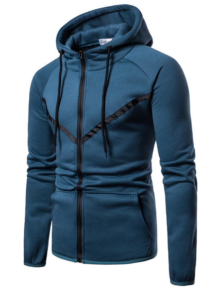 Long Sleeve Cotton Blends Casual Outerwear, Blue, Outerwear