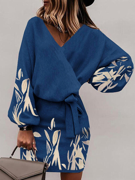 Print Long Sleeves Bat Sleeve Bodycon Above Knee Casual Wrap Dresses, Navyblue, Floral Dresses
Print Long Sleeves Bat Sleeve Bodycon Above Knee Casual Wrap Dresses, Navyblue, Floral Dresses