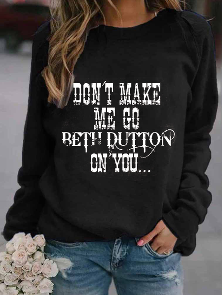 Crew Neck Cotton Blends Shirts & Tops, Black, Tops