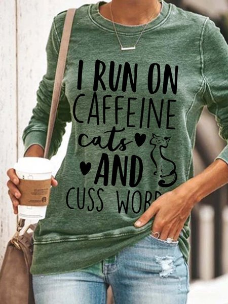 I Run On Caffeine Cats And Cuss Words Crew Neck Sweatshirts, Green, Hoodies&Sweatshirts
I Run On Caffeine Cats And Cuss Words Crew Neck Sweatshirts, Green, Hoodies&Sweatshirts