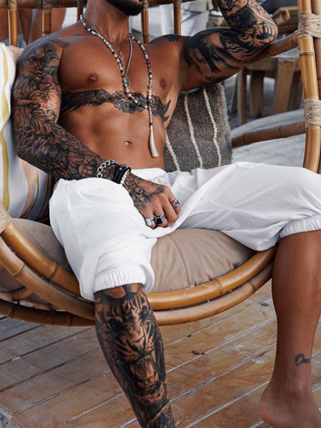 Sporty Pants, White, Men's shorts