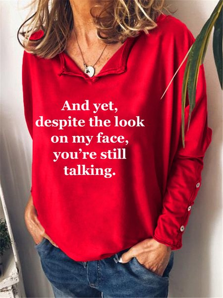 Despite The Look On My Face You Re Still Talking Casual V Neck Sweatshirts, Red, Hoodies&Sweatshirts
Despite The Look On My Face You Re Still Talking Casual V Neck Sweatshirts, Red, Hoodies&Sweatshirts