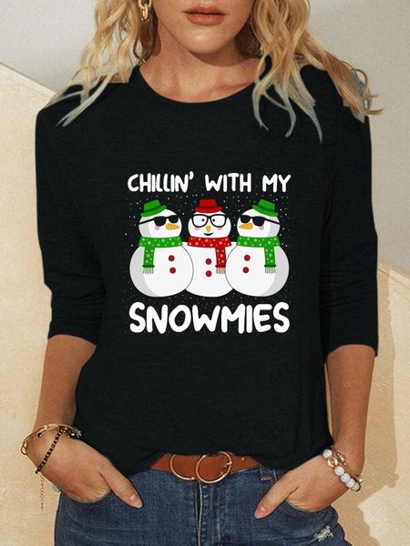 Christmas Snowman Print Crew Neck Long Sleeve T-Shirt, Black, Hoodies&Sweatshirts
Christmas Snowman Print Crew Neck Long Sleeve T-Shirt, Black, Hoodies&Sweatshirts