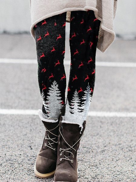Regular Fit Pants, Black, Leggings