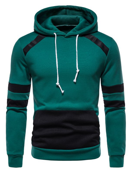 Cotton Blends Long Sleeve Sweatshirt, Darkgreen, Hoodies