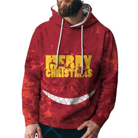 Long Sleeve Hooded Cotton Sweatshirt, Red, Hoodies 
Long Sleeve Hooded Cotton Sweatshirt, Red, Hoodies