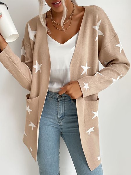 Holiday Casual Long Sleeve Star Cape Collar Sweater Outerwear, Khaki, Cardigans
Holiday Casual Long Sleeve Star Cape Collar Sweater Outerwear, Khaki, Cardigans