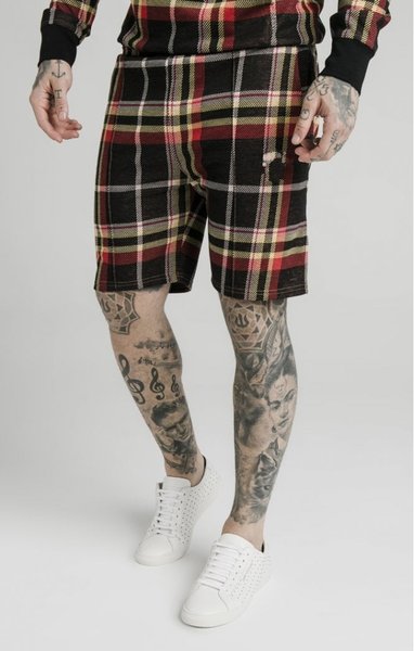Checked/Plaid Casual Pants, Brown, Men's shorts