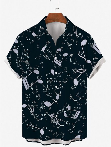 Mens Sheet Music Notes Print Round Hem Loose Short Sleeve Shirts, Black, Men's Floral shirt
Mens Sheet Music Notes Print Round Hem Loose Short Sleeve Shirts, Black, Men's Floral shirt