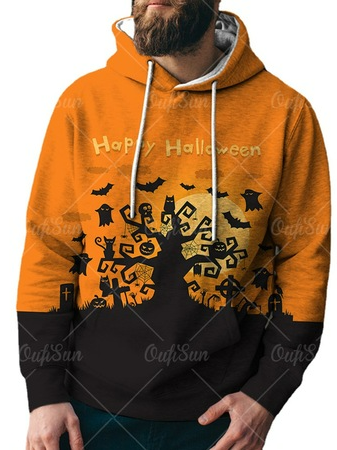 Long Sleeve Casual Sweatshirt, Yellow black, Hoodies&Sweatshirts