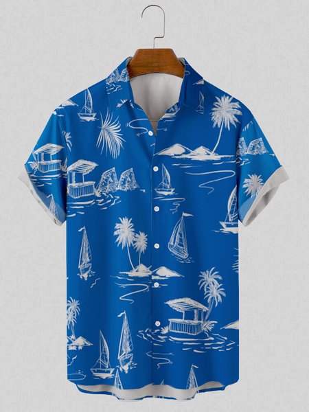 Mens Coconut Print Round Hem Loose Short Sleeve Shirts, Blue, Shirts & Blouse
Mens Coconut Print Round Hem Loose Short Sleeve Shirts, Blue, Shirts & Blouse