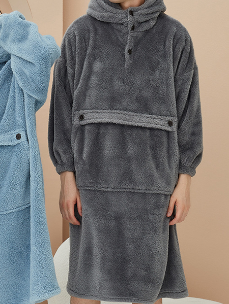 Plain Flannel Vintage Off Shoulder Sleepwear & Loungewear, Deep gray, Suit Set
Plain Flannel Vintage Off Shoulder Sleepwear & Loungewear, Deep gray, Suit Set