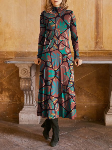 Elegant Tribal Crew Neck Dresses, As picture, Maxi Dresses
Elegant Tribal Crew Neck Dresses, As picture, Maxi Dresses