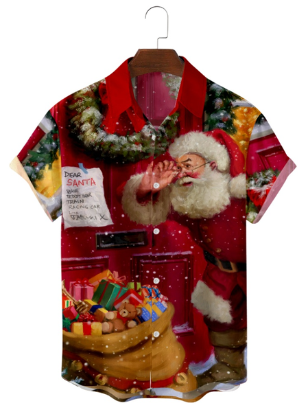 Christmas Santa Claus Printed Short Sleeve Shirts & Tops, Red, Short Sleeves Shirts
Christmas Santa Claus Printed Short Sleeve Shirts & Tops, Red, Short Sleeves Shirts