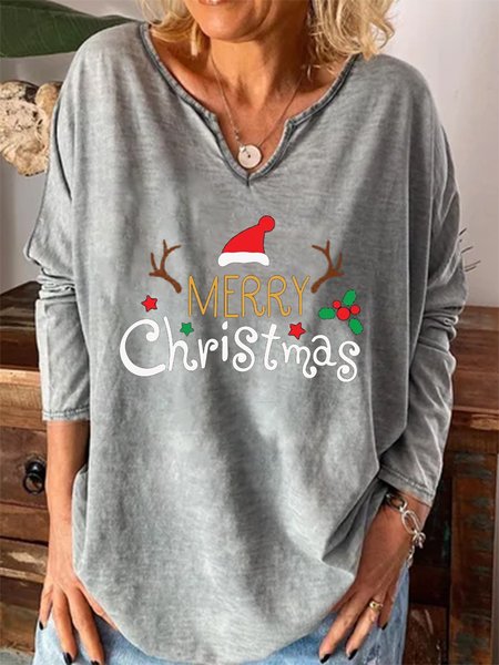 Merry Christmas Family Letter Loosen Casual Shirts & Tops, Gray, Hoodies&Sweatshirts
Merry Christmas Family Letter Loosen Casual Shirts & Tops, Gray, Hoodies&Sweatshirts