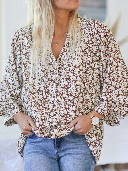Loosen Floral Cotton Blends Shirts & Tops, As picture, Shirts & Blouses
Loosen Floral Cotton Blends Shirts & Tops, As picture, Shirts & Blouses