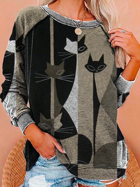 Cotton Blends Sweatshirt, Multicolor, Hoodies & Sweatshirts