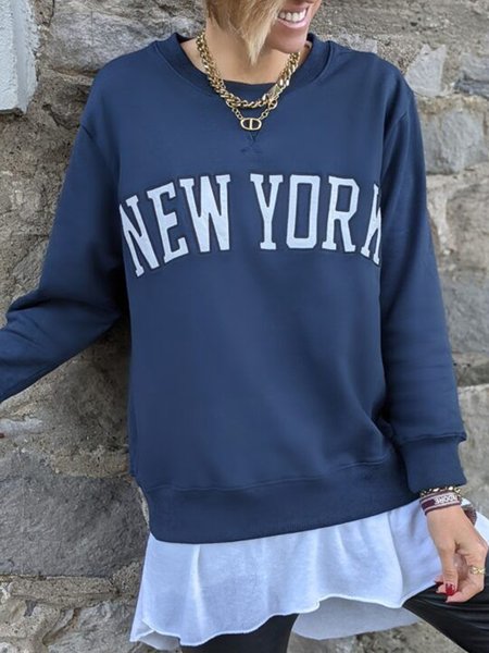 Cotton Blends Letter Crew Neck Sweatshirt(accessory not included), Blue, Sweatshirts & Hoodies
Cotton Blends Letter Crew Neck Sweatshirt(accessory not included), Blue, Sweatshirts & Hoodies